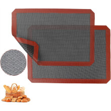 15.7"X11.6" Perforated Silicone Baking Mats for Even Baking, Non-Stick, Reusable - Ideal for Bread, Cookies (2-Pack)