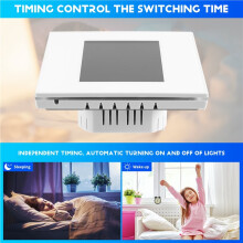 -Home-Schalter mit 5 Funktionen in 1: LCD-WLAN-Schalter mit Stromverbrauchsanzeige, Weiß
