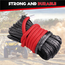 Synthetic Winch Rope String Cable Rope with Forged Winch Hook for ATV Car Outdoor Accessories