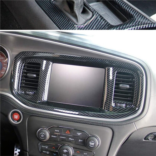 For  Charger 2015-2021 Car Interior Central Control AC  Gear Shift Panel Cover Trim 2