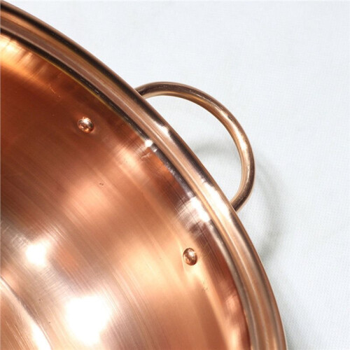 Copper Thickened Soup Pot with Double Ears, Composite Base for Induction Cooker