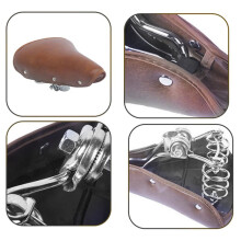Selle de Vélo Rétro en Cuir Souple pour Femme et Homme, pour Vélo Électrique Vintage Fait à la Main, pour la Ville et les Déplacements