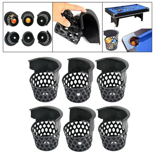 6 Pcs Pool Table Pockets Billiard Pockets Set Black Billiards Net Bag Entertainment Web Pockets Snooker Baskets 1