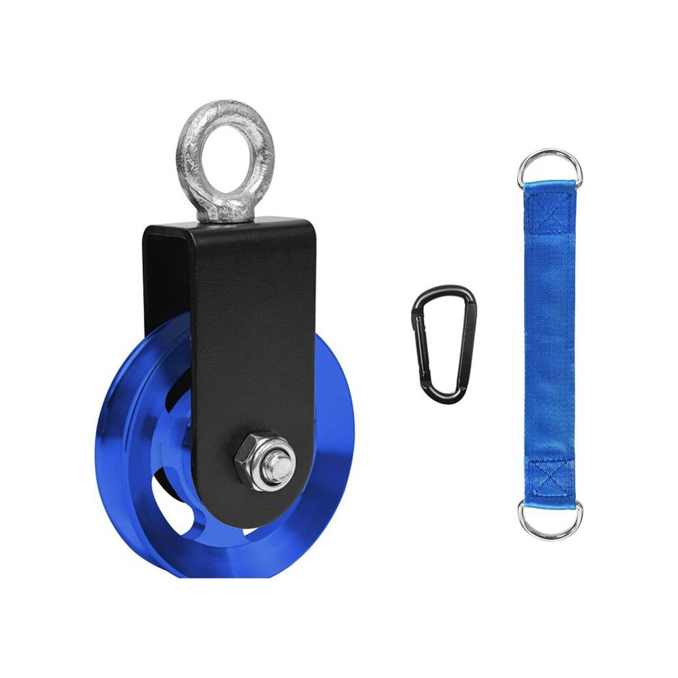 Cable Pulley With Swing Strap Carabiner, 90Mm Pulley Wheel Diy Pull Down Attachment,Home Gym Equipment 6031929400279