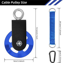 Cable Pulley with Swing Strap Carabiner, 90mm Pulley Wheel DIY Pull Down Attachment,Home Gym Equipment