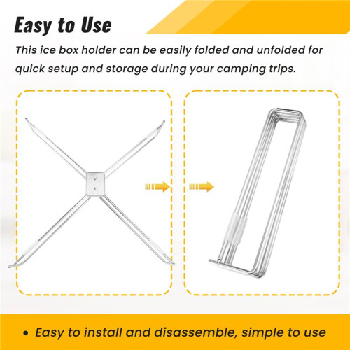 Foldable Cooler Stand Stable Foldable Stand Rack for BBQ Household Travel 2