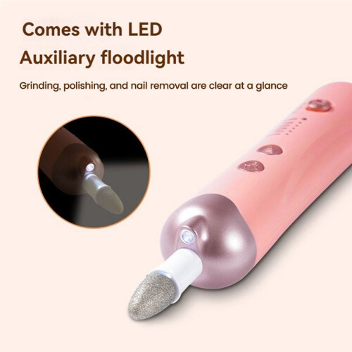 Electric Nail File Set Electric Manicure Tool Multi Function Silent Manicure Tool Cordless for Thick Nails White 2