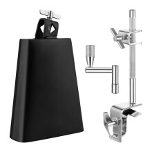 Cinza de 6 Polegadas e Braçadeira de Sino de Vaca, Suporte de Montagem de Sino de Vaca Padrão Ajustável, Acessório de Percussão, Chave de Bateria