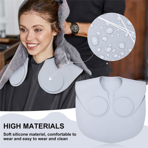 1 Collare per Taglio Capelli In Silicone Impermeabile con Strisce per Parrucchiere 2