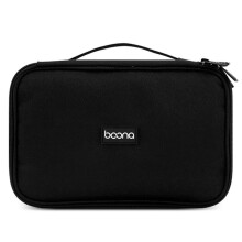 BOONA Portable Multifunctional Storage Bag Hard Disk Case Power Bank Power Adapter Earphone USB Cable Travel StorageBag Black