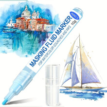 2-Pack Maskeervloeistofpennen voor Aquarelschilderen met 2 Gummen, Maskeervloeistofmarker voor Diverse Kunstprojecten