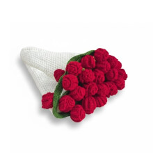 Couverture Bouquet de Fleurs au Crochet, Couvertures Roses Faites Main, Ronde de 61 cm, Douce et Romantique, Cadeau pour Maman ou Petite Amie