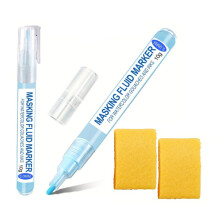 2 Pack Masking Fluid Pens for Watercolor Painting with 2 Erasers,Masking Fluid for Various Art Projects