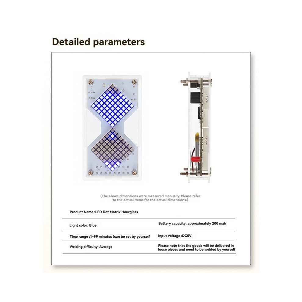 5V LED Dot Matrix Electronic  DIY Kit Gravities Sensor Timer Clock Soldering Practice DIY Kit with Battery