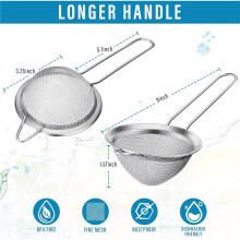 9er-Pack Edelstahl-Siebe, Kleine Siebe, Feinmaschige, Kegelförmige Cocktail-Siebe Aus Stahl für Säfte, Tee, Kräuter und Kaffeegetränke