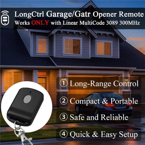 2-Pack 300MHz 10 Dip  for Multicode Garage Gate Door Opener Remote Control, Replacement for 3089,3070 Gate Clicker 1