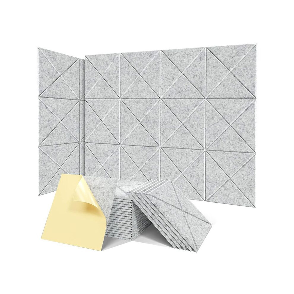 12Pack Acoustic Panels With Self-Adhesive, 12X12x0.4inch Sound Proof Foam Panels, Sound Absorbing Tile For Walls Gray 4711359366247