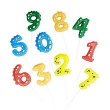 Colorful Dinosaur Numbers 0-9 Children'S Cartoon Birthday Candle Decoration Cute Candle Decoration