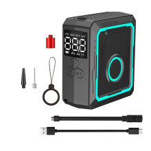 Pompa D'Aria per Bici Elettrica 150PSI Potente Compressore D'Aria Display Pressione Gonfiatore per Pneumatici per Bici Nero Verde