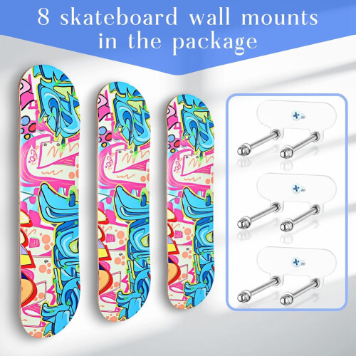 Wall Mount Skateboard Rack Race Deck Skateboard Rack Snowboard Longboard Storage Rack 2