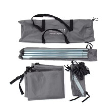Abrigo de Carro Portátil Sombra Camping Side Car Roof Top Tenda Anti-UV Sunshade Waterproof Awning Parasol Rain Canopy, Cinza