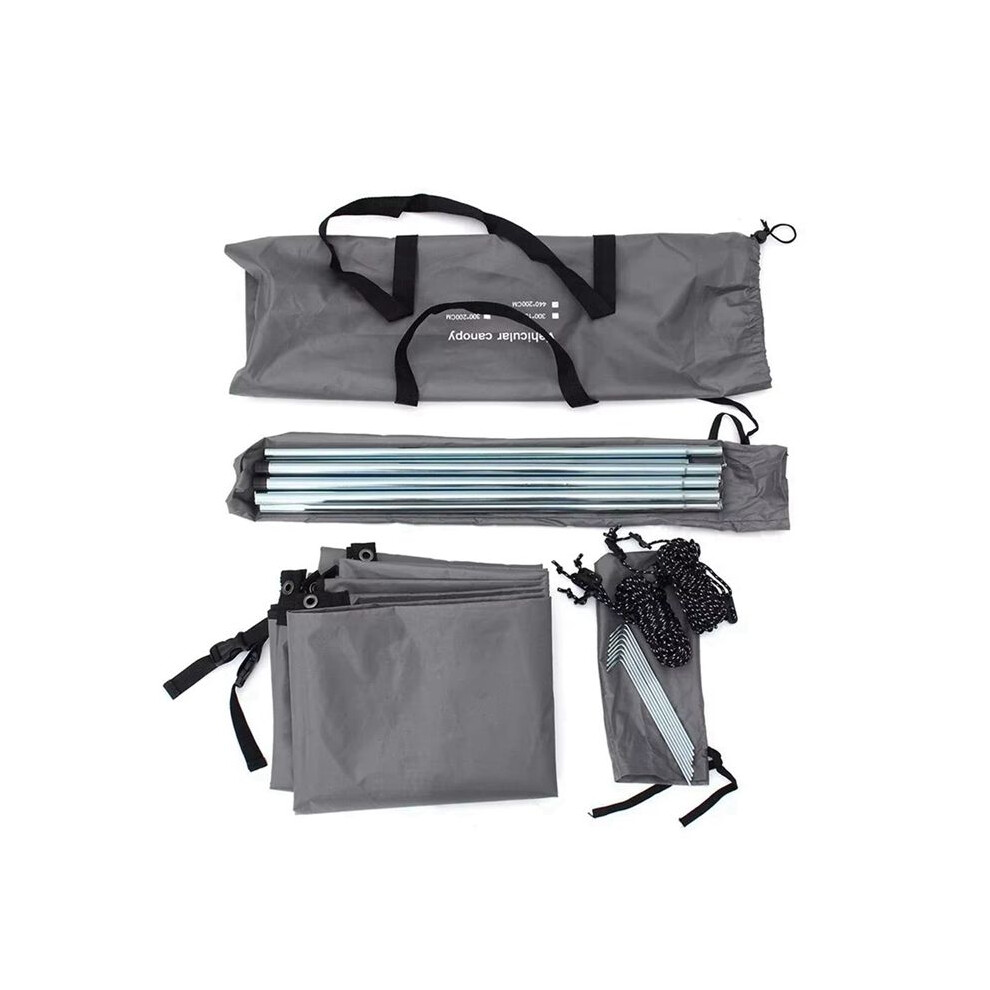 Portable Car Shelter Shade Camping Side Car Roof Top Tent Anti-Uv Sunshade Waterproof Awning Parasol Rain Canopy, Gray Tauoh
