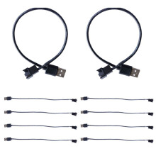 10St USB Till 4-Stifts FläKtadapterkablar Dator PC FläKt StröMkabel Anslutningsadapter 5V USB Till Dator CPU FläKtkabel