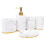 Bathroom Accessories Set, 5 Pieces Bath Ensemble, Bath Set Collection Marble Pattern Soap Dispenser Pump, Toothbrush Holder, Soap Dish 1