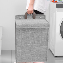 Hanging Laundry Basket Large-Opening Portable Laundry Basket Hanging Dirty Laundry Basket with Cover & Handle