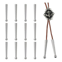 20 Embouts de Cravate Bolo Argentés en Alliage Long pour Cordons, Accessoires de Rechange pour Cravate Bolo