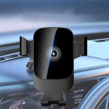 Caricabatteria da Auto Wireless Nero con Supporto per Telefono Supporto per Telefono con Bloccaggio Automatico A Ricarica Rapida da 15 W