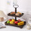 Dessert Stand Double Layer Cake Tray Dessert Decoration Tray Display Stand,Washed White 6