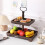 Dessert Stand Double Layer Cake Tray Dessert Decoration Tray Display Stand,Washed White 5