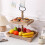 Dessert Stand Double Layer Cake Tray Dessert Decoration Tray Display Stand,Washed White 3