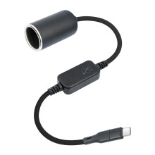 With Voltage Display Type C to Cigarette Lighter Adapter Cable Converter Female Step Vehicle Car Boost Power Cable