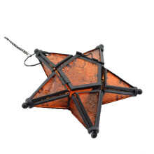 CastiçAl de Ferro MoráVia Estrela CastiçAl Estrela Laranja Luzes de Chá Velas Lanterna Estrela Lanternas Amarelas