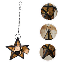 CastiçAl de Ferro MoráVia Estrela CastiçAl Estrela Laranja Luzes de Chá Velas Lanterna Estrela Lanternas Amarelas