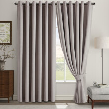 (66x72inch, Beige) 100% Blackout Linen Curtains 185GSM Triple Layer Technology