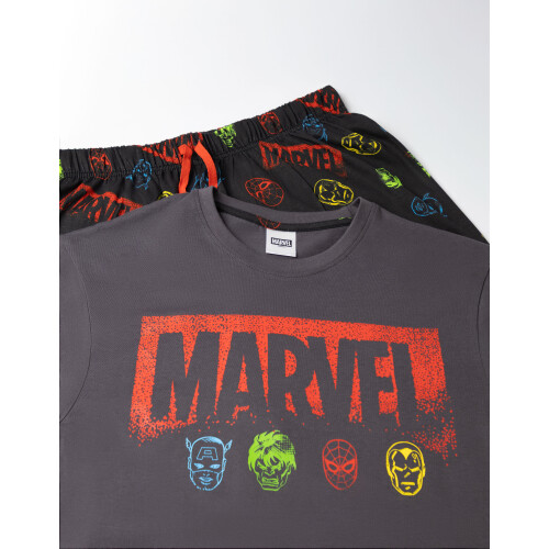 Marvel (XX-Large) Marvel Marvel Comics Short Sleeve Long Leg Pyjama Set (Mens Multicoloured) 2