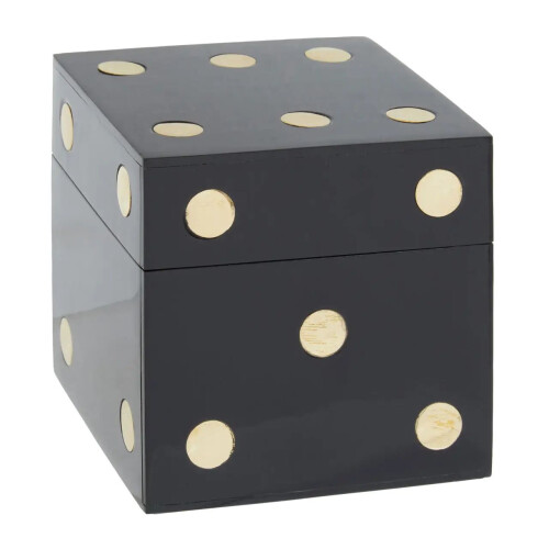 Premier Housewares Winston Black & Gold Dice Box