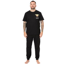Star Wars The Mandalorian Short Sleeve Long Leg Pyjama Set (Mens Black)