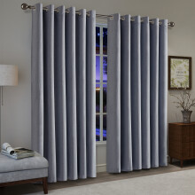 (90x90inch, Grey) 100% Blackout Linen Curtains 185GSM Triple Layer Technology