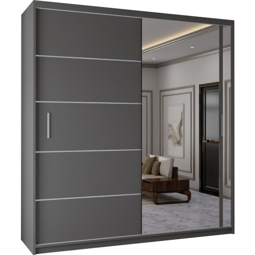 (Grey, 120cm) Ankara Double Sliding Wardrobe