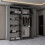 (Grey, 180cm) Ankara Double Sliding Wardrobe 3