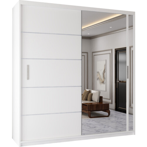(White, 120cm) Ankara Double Sliding Wardrobe 1