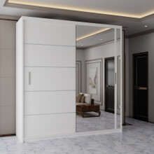 (White, 180cm) Ankara Double Sliding Wardrobe