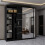 (Black, 203cm) Ankara Double Sliding Wardrobe 3