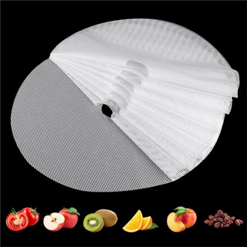 10pcs Round Silicone Dehydrator Sheets, Non Stick Silicone Mesh for Fruit Dehydrator, Tray Liner Reusable 1