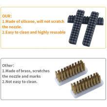 For Prusa Coreone Nozzles Cleaner Brush Wiper Silicone Brush Hotbed Mounted Scrubbers 3D Printer Cleaning Tool