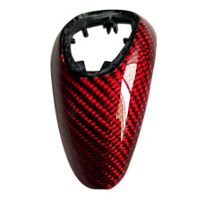 Garniture de Couvercle de Tête de Pommeau de Levier de Vitesse de Voiture pour M2 F87 M3 F80 M4 F82 F83 M5 F10 Fibre de Carbone Rouge